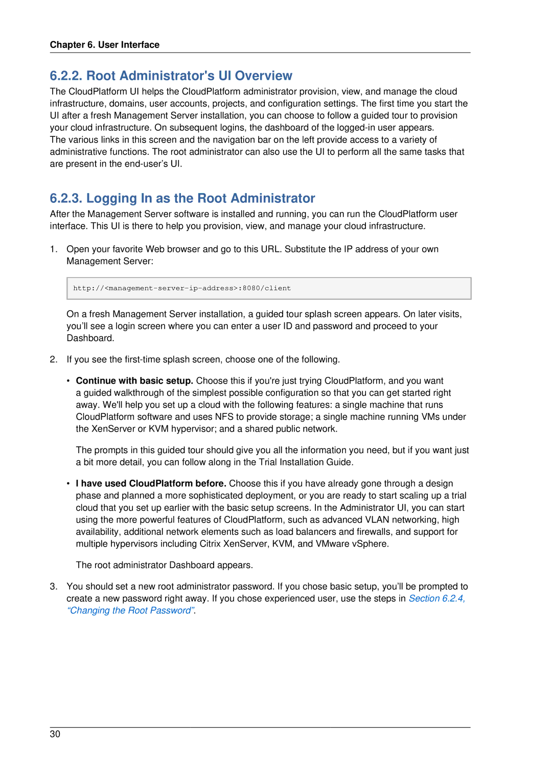 Citrix Systems 4.2 manual Root Administrators UI Overview, Logging In as the Root Administrator 