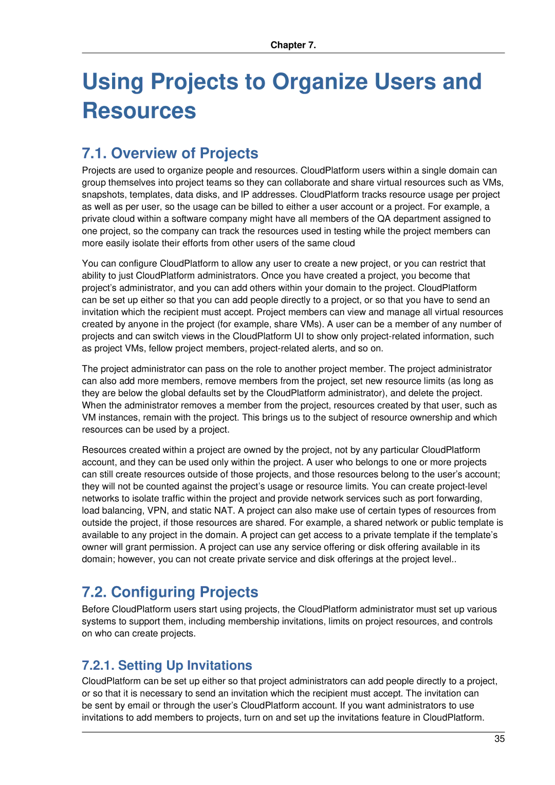 Citrix Systems 4.2 manual Using Projects to Organize Users and Resources, Overview of Projects, Configuring Projects 