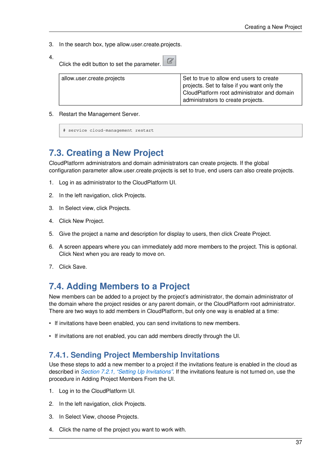 Citrix Systems 4.2 manual Creating a New Project, Adding Members to a Project, Sending Project Membership Invitations 