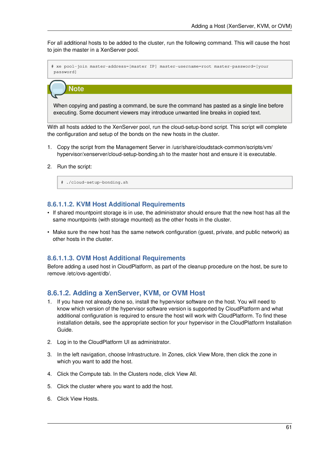 Citrix Systems 4.2 manual Adding a XenServer, KVM, or OVM Host, KVM Host Additional Requirements 