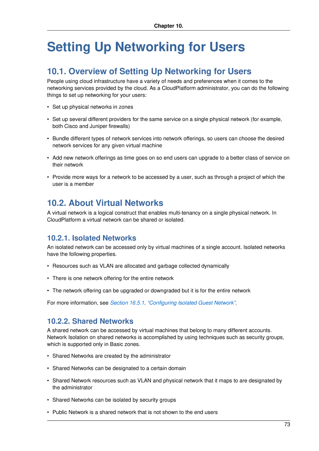 Citrix Systems 4.2 manual Overview of Setting Up Networking for Users, About Virtual Networks, Isolated Networks 