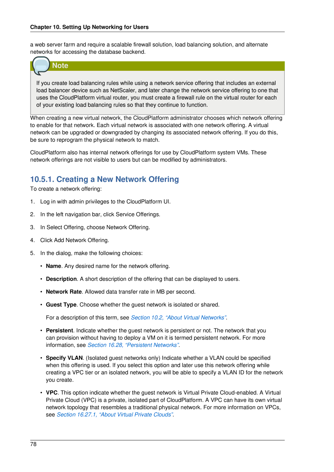 Citrix Systems 4.2 manual Creating a New Network Offering 