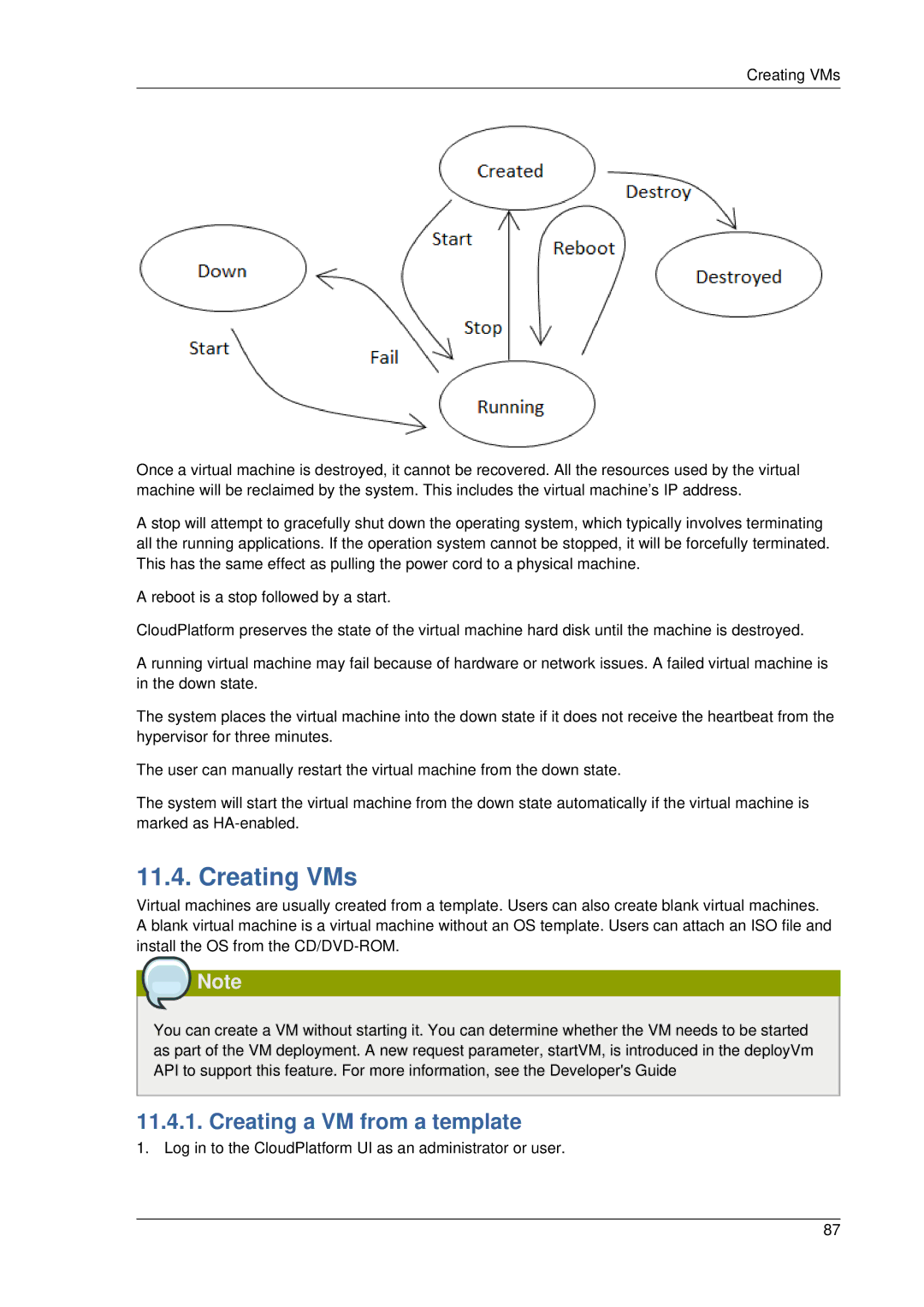 Citrix Systems 4.2 manual Creating VMs, Creating a VM from a template 