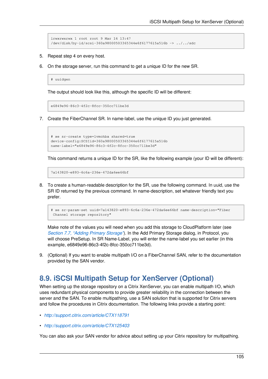 Citrix Systems 4.2 manual ISCSI Multipath Setup for XenServer Optional 