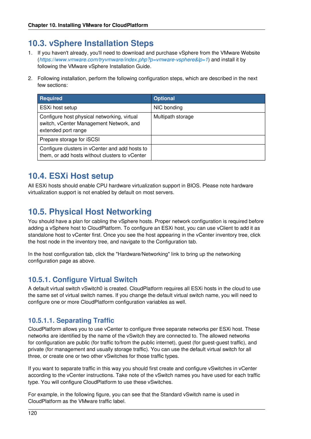 Citrix Systems 4.2 manual VSphere Installation Steps, ESXi Host setup, Physical Host Networking, Configure Virtual Switch 