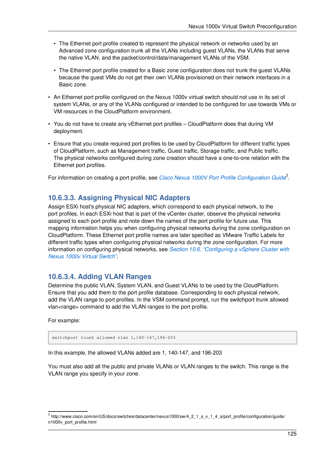 Citrix Systems 4.2 manual Assigning Physical NIC Adapters, Adding Vlan Ranges 