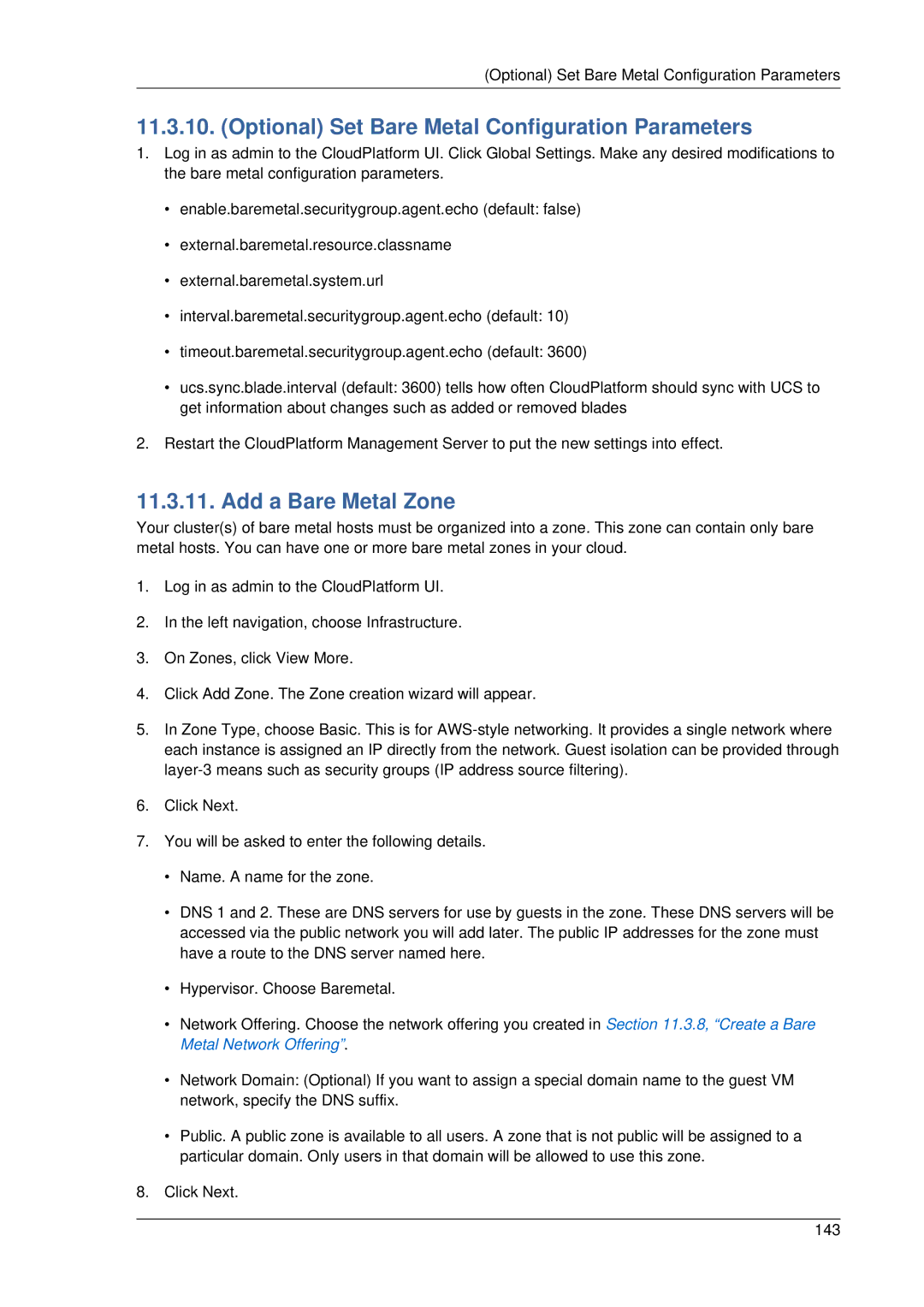 Citrix Systems 4.2 manual Optional Set Bare Metal Configuration Parameters, Add a Bare Metal Zone 