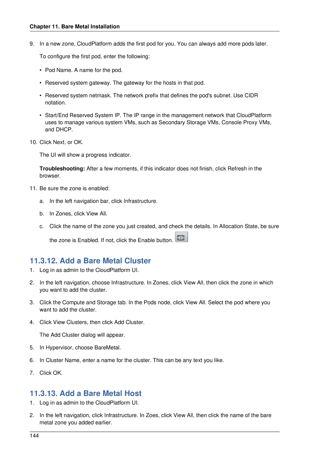 Citrix Systems 4.2 manual Add a Bare Metal Cluster, Add a Bare Metal Host 