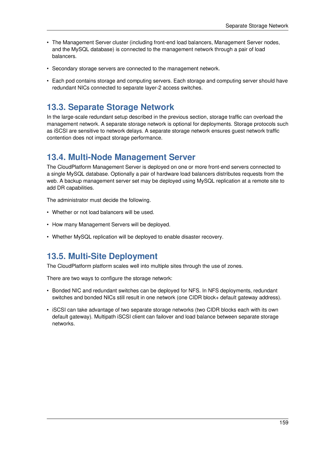 Citrix Systems 4.2 manual Separate Storage Network, Multi-Node Management Server, Multi-Site Deployment 