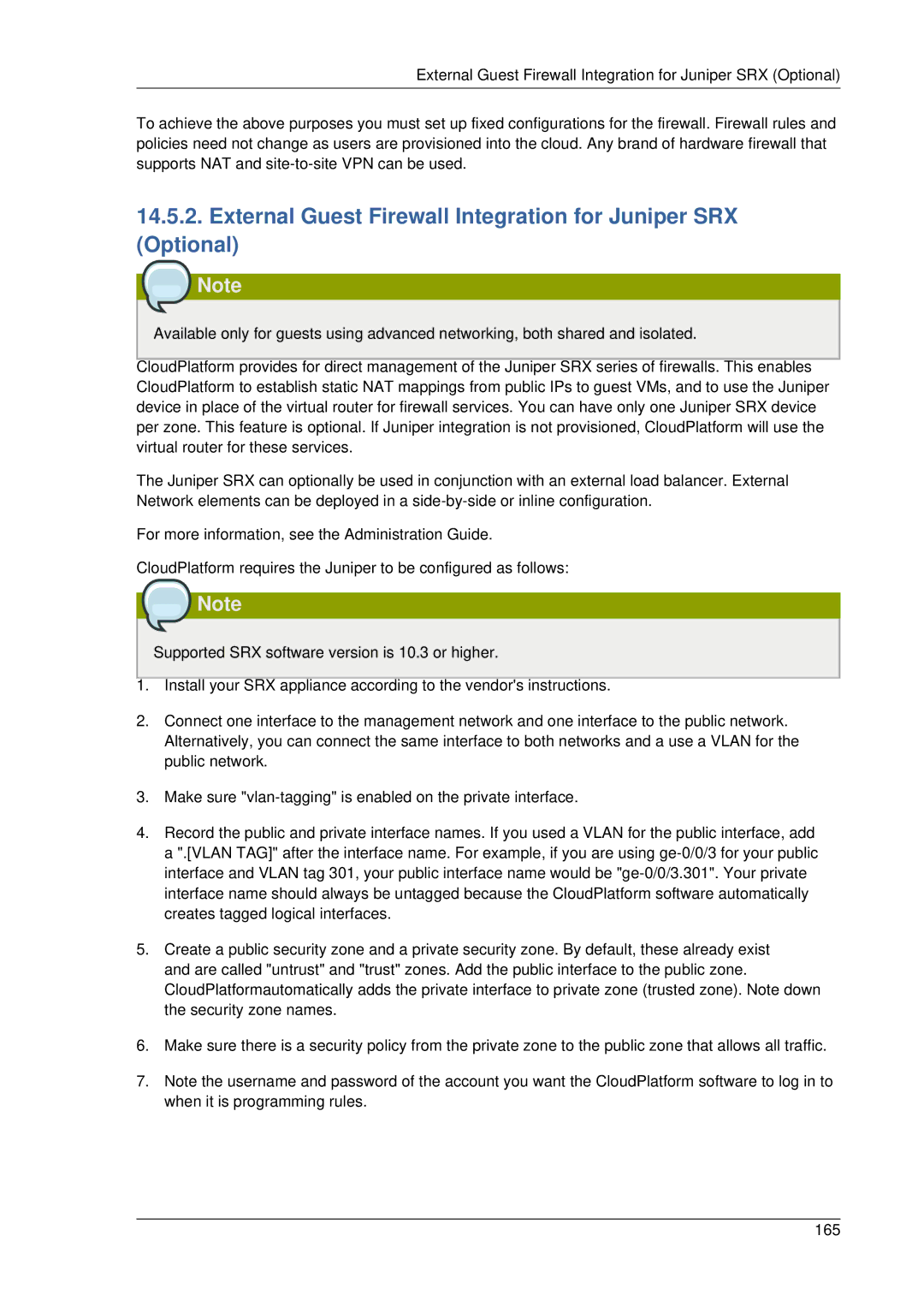 Citrix Systems 4.2 manual External Guest Firewall Integration for Juniper SRX Optional 