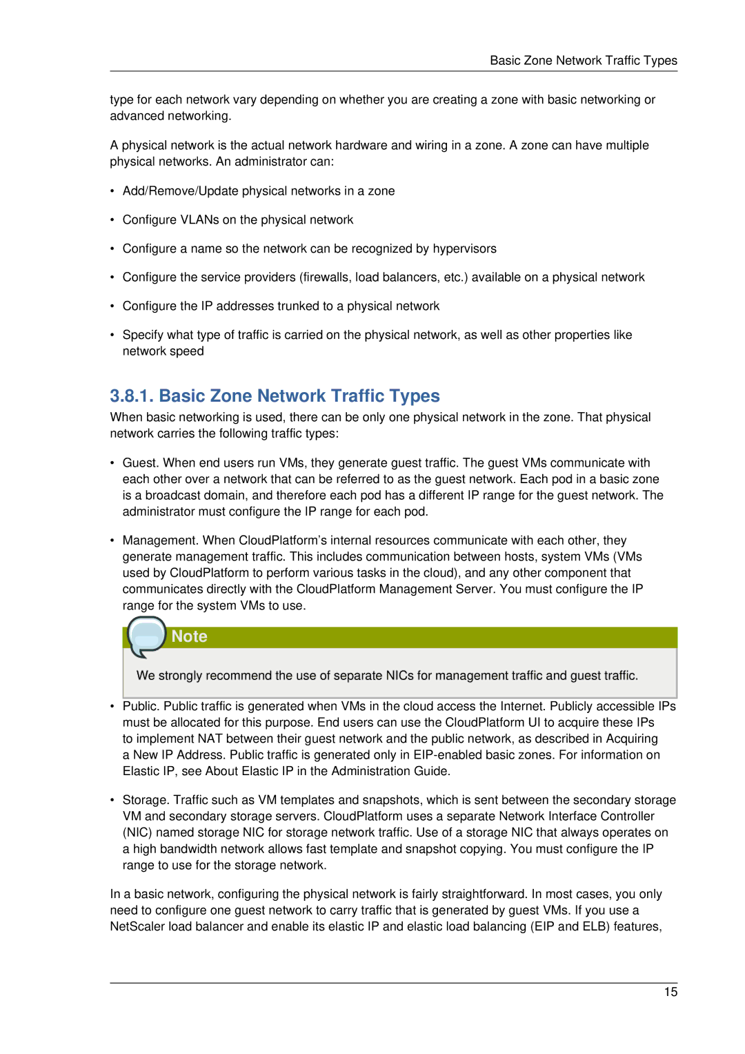 Citrix Systems 4.2 manual Basic Zone Network Traffic Types 