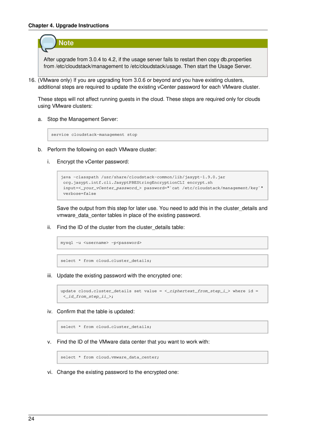 Citrix Systems 4.2 manual Iii. Update the existing password with the encrypted one 