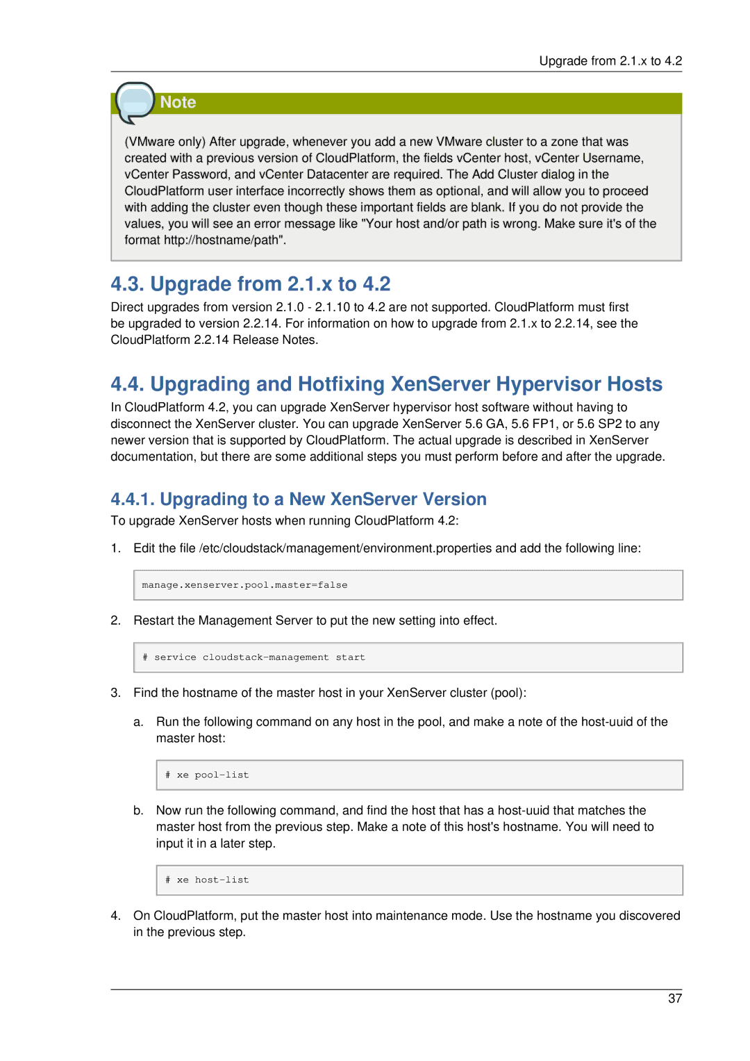 Citrix Systems 4.2 manual Upgrade from 2.1.x to, Upgrading and Hotfixing XenServer Hypervisor Hosts 