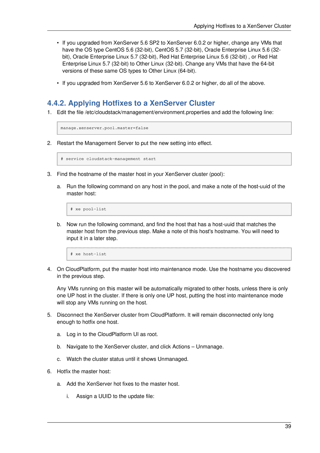 Citrix Systems 4.2 manual Applying Hotfixes to a XenServer Cluster 