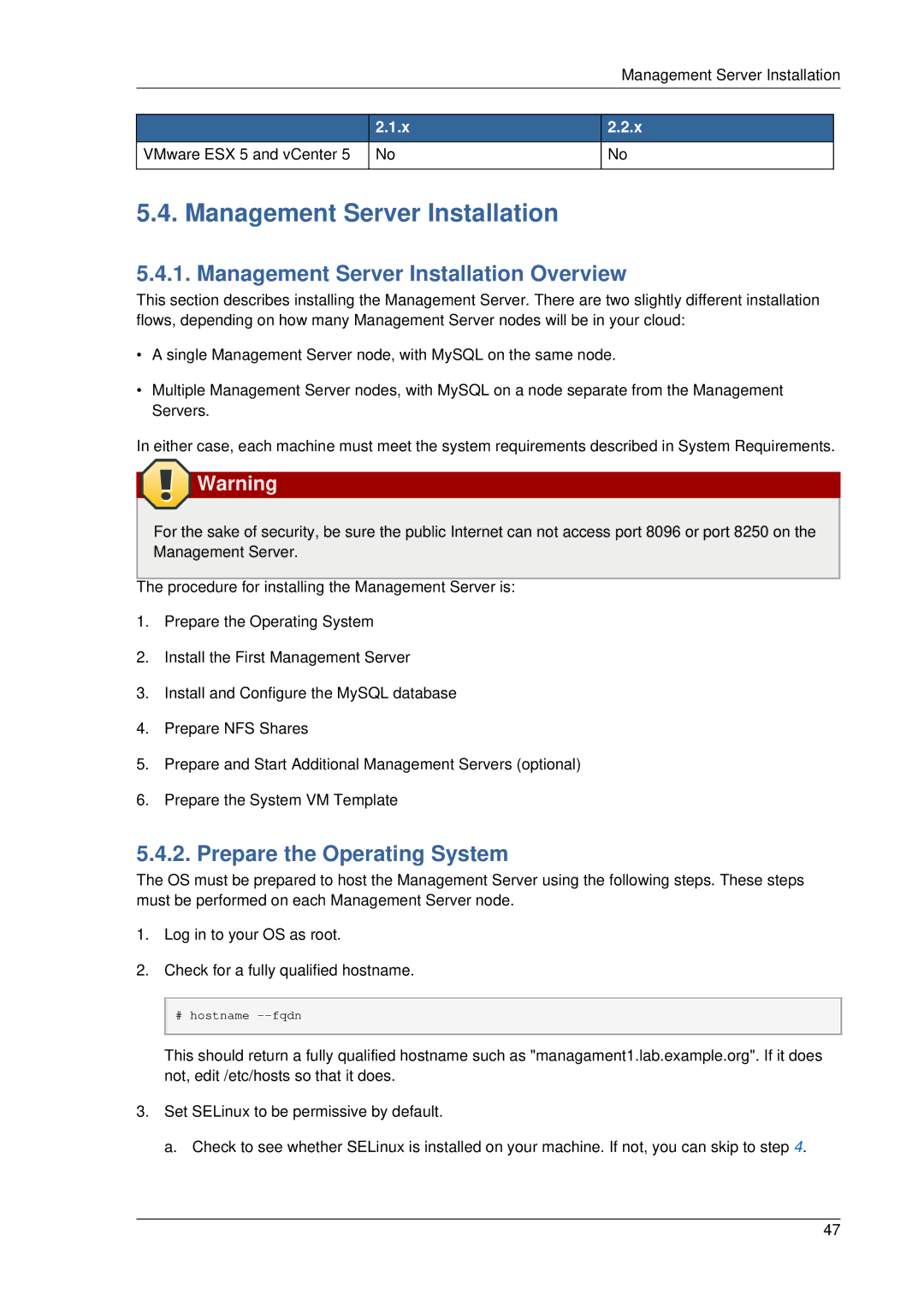 Citrix Systems 4.2 manual Management Server Installation Overview, Prepare the Operating System 