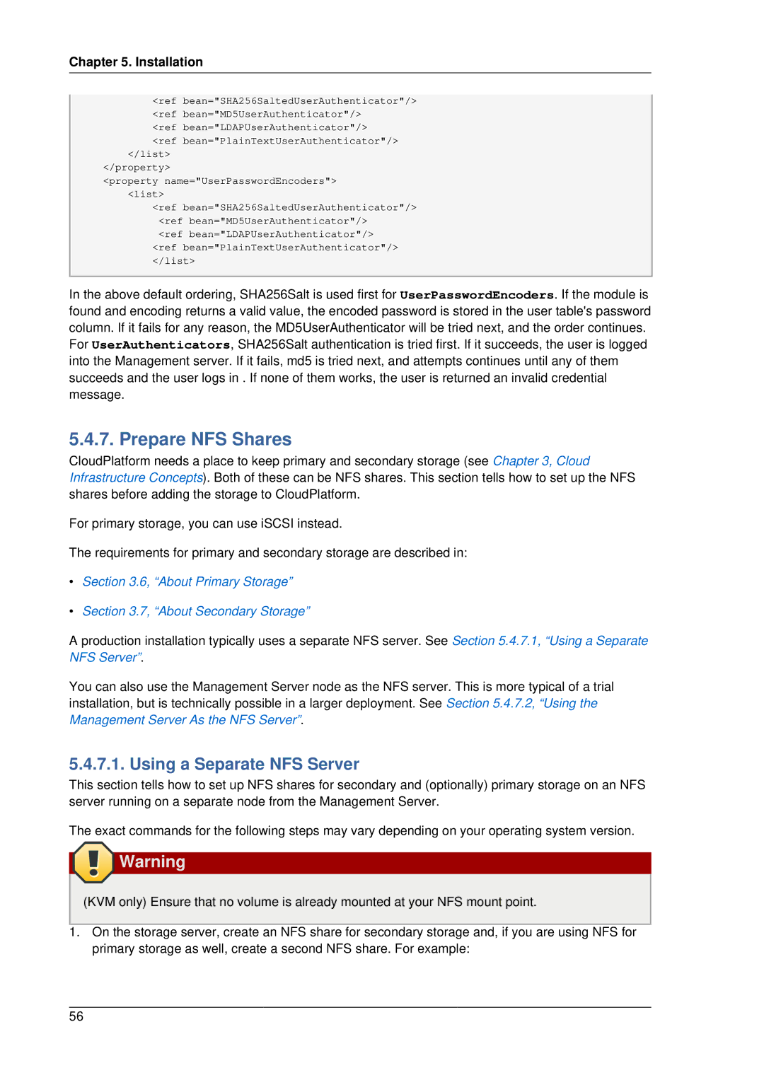 Citrix Systems 4.2 manual Prepare NFS Shares, Using a Separate NFS Server 