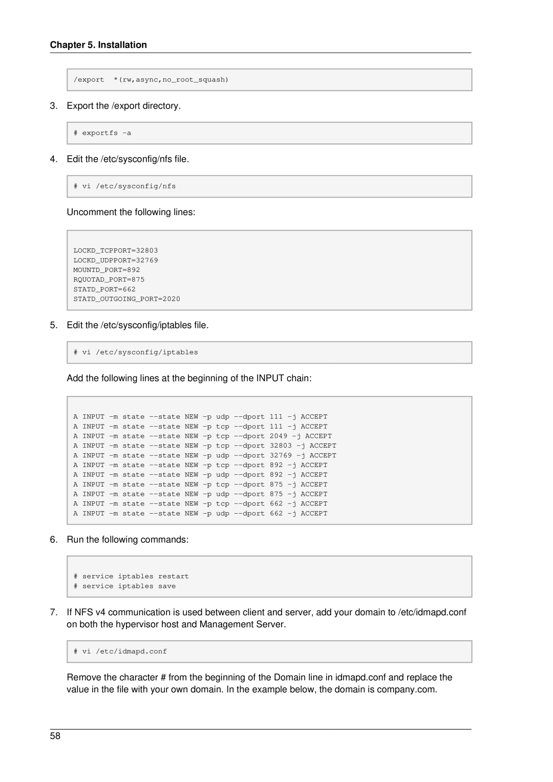 Citrix Systems 4.2 manual Edit the /etc/sysconfig/nfs file 