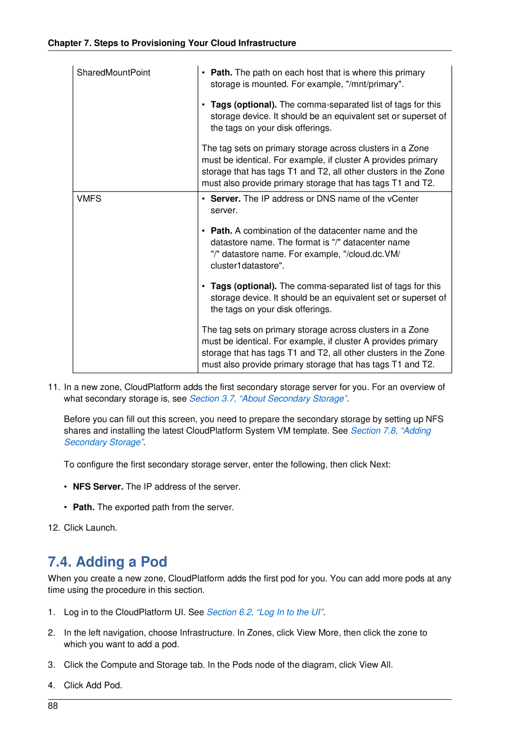 Citrix Systems 4.2 manual Adding a Pod, Vmfs 