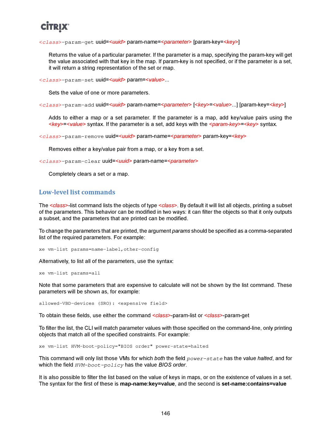 Citrix Systems 5.6 manual Low-level list commands 