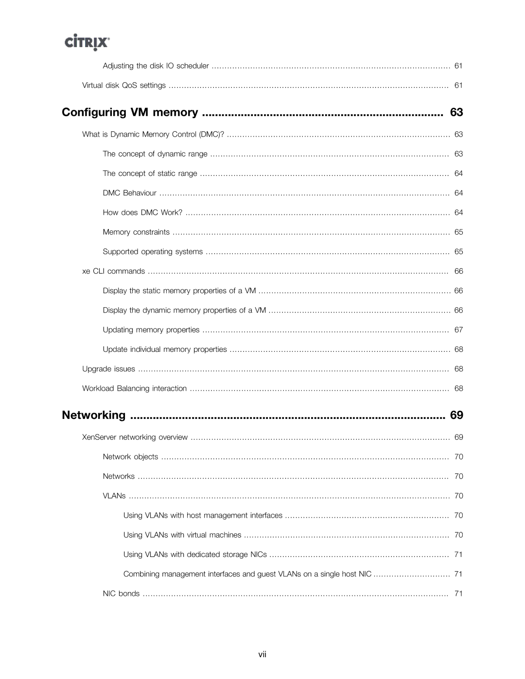 Citrix Systems 5.6 manual Configuring VM memory 