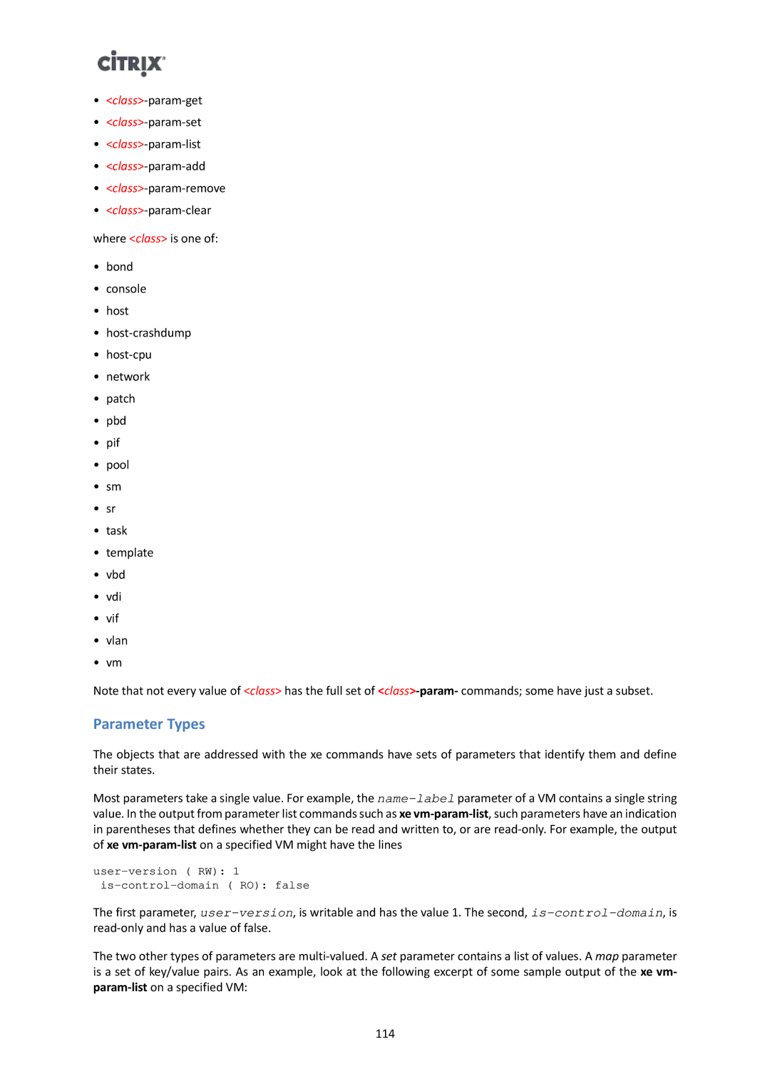 Citrix Systems 6 manual Parameter Types 