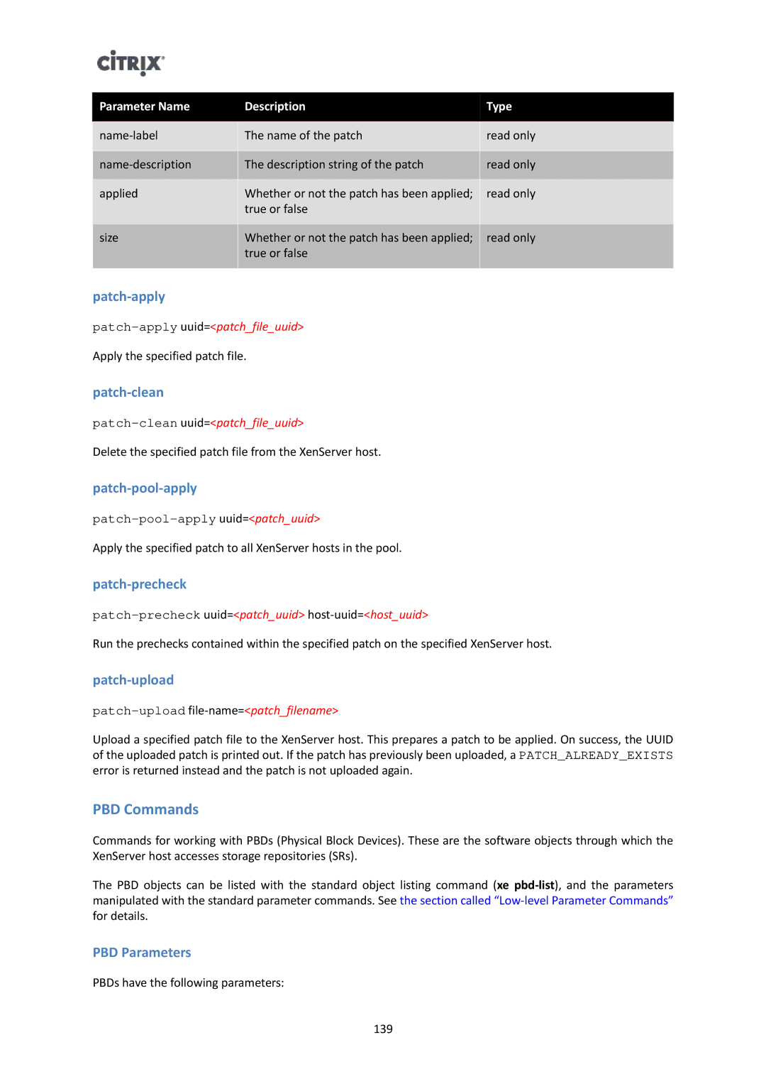 Citrix Systems 6 manual PBD Commands 