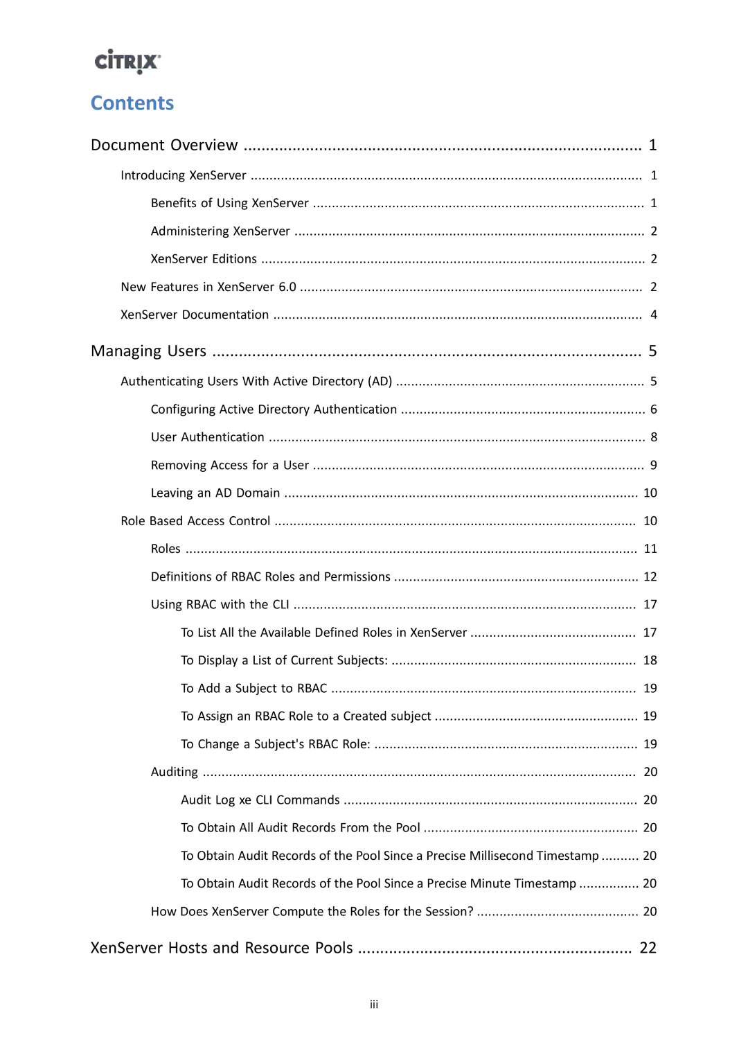 Citrix Systems 6 manual Contents 