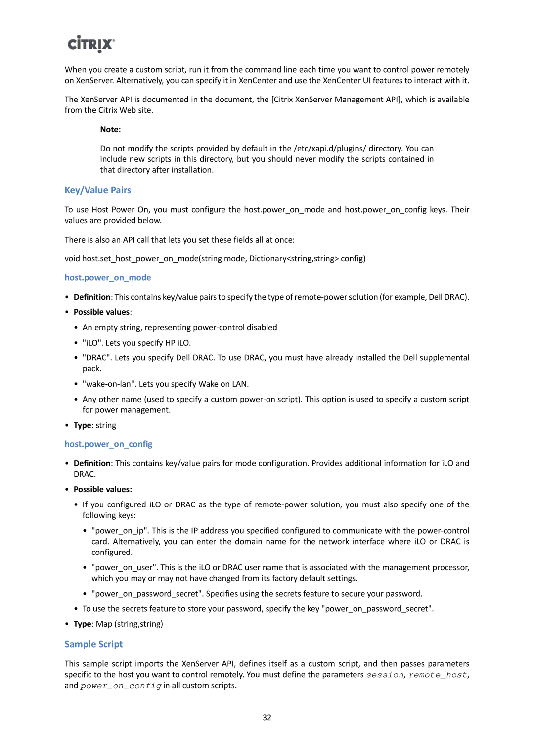 Citrix Systems 6 manual Key/Value Pairs, Sample Script 