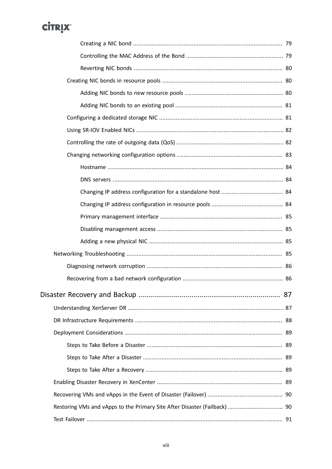 Citrix Systems 6 manual Disaster Recovery and Backup 