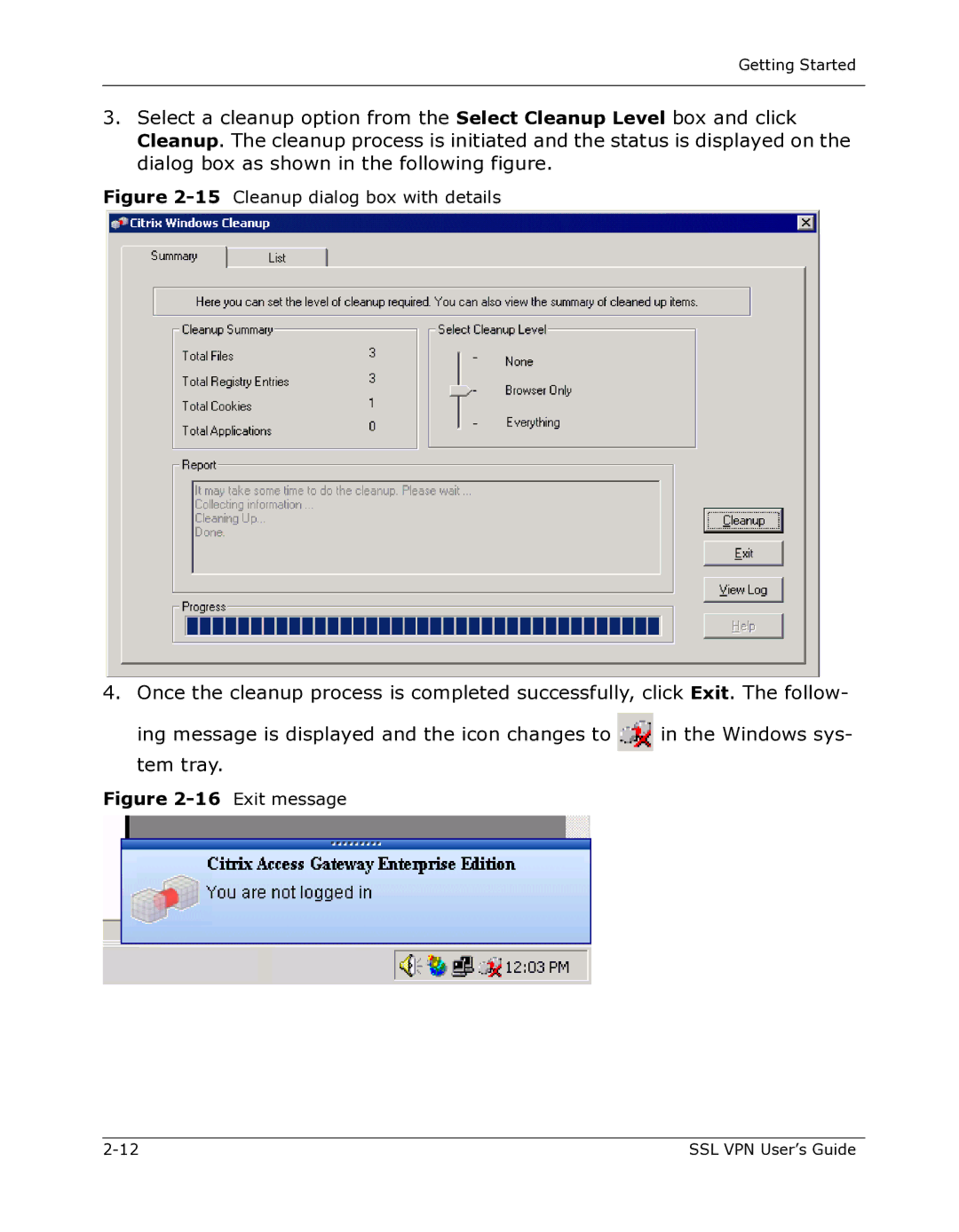 Citrix Systems 9000 Series manual Exit message 