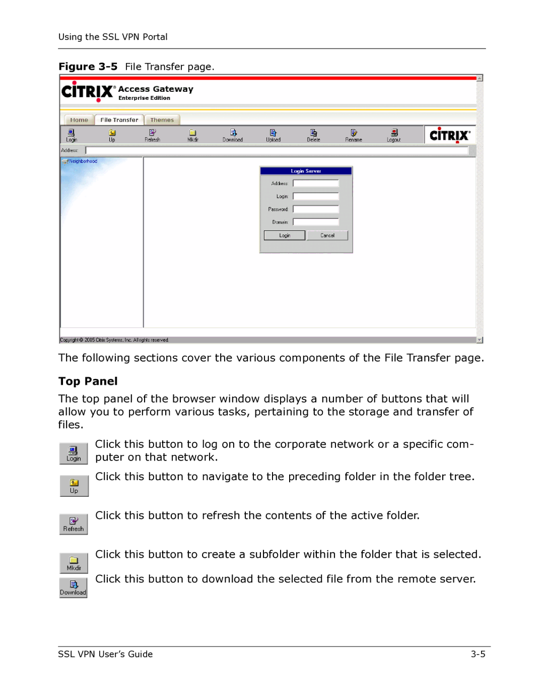 Citrix Systems 9000 Series manual Top Panel, 5File Transfer 