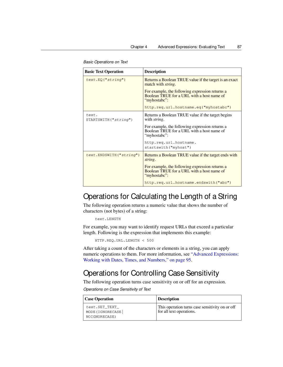 Citrix Systems 9.2 manual Operations for Calculating the Length of a String, Operations for Controlling Case Sensitivity 