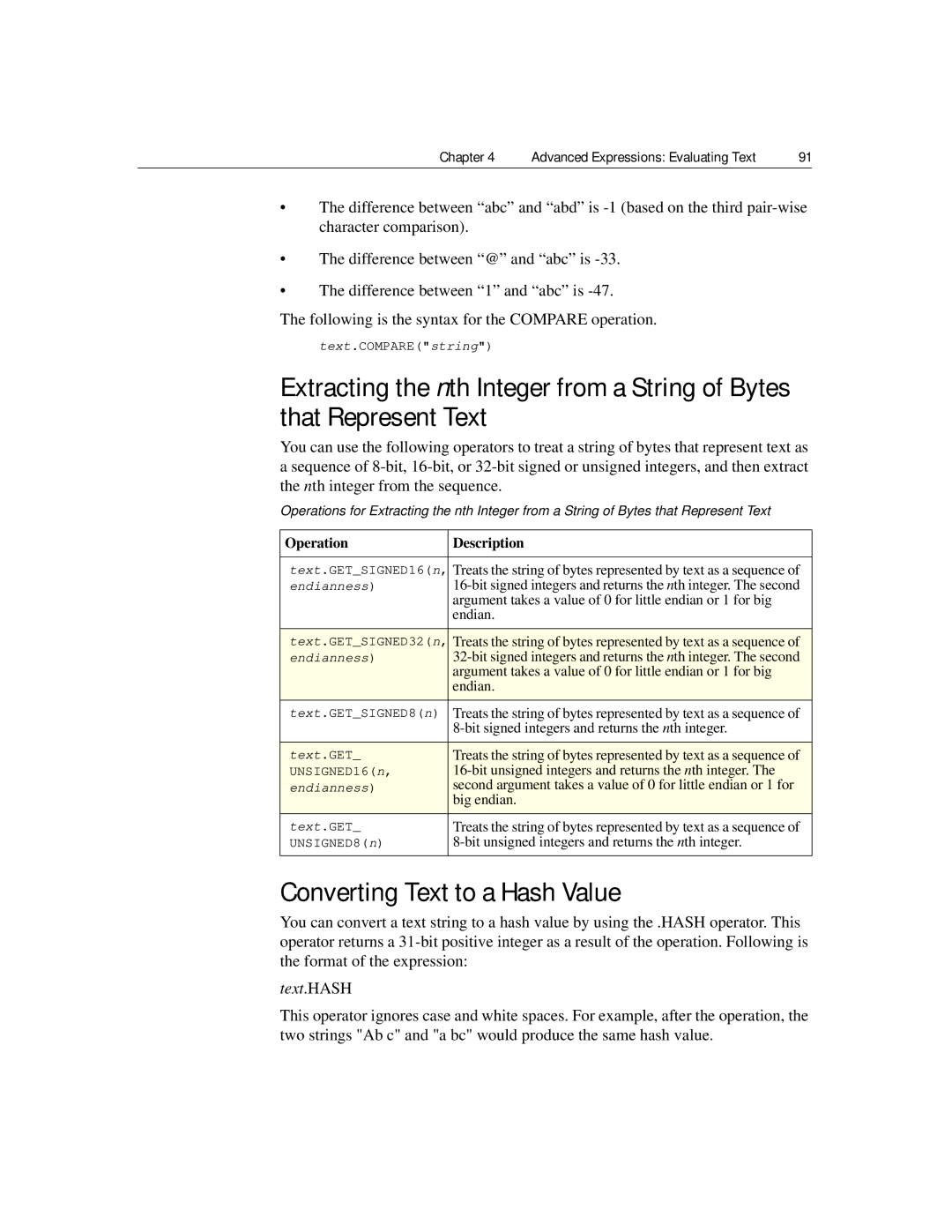 Citrix Systems 9.2 manual Converting Text to a Hash Value, Operation Description 