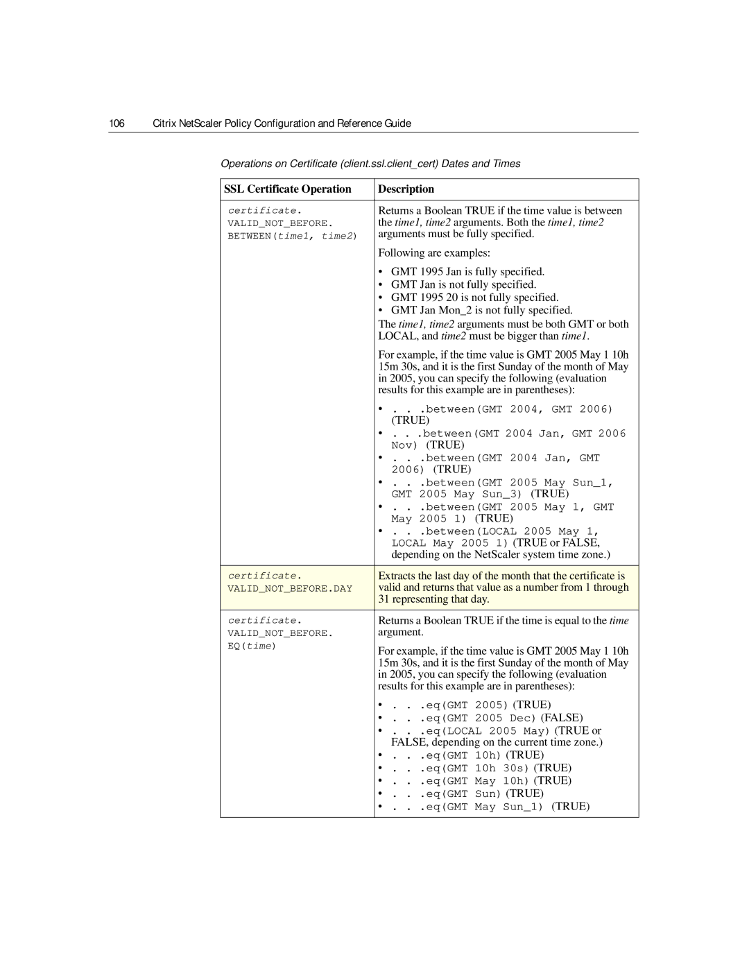 Citrix Systems 9.2 Returns a Boolean True if the time value is between, Time1, time2 arguments. Both the time1, time2 