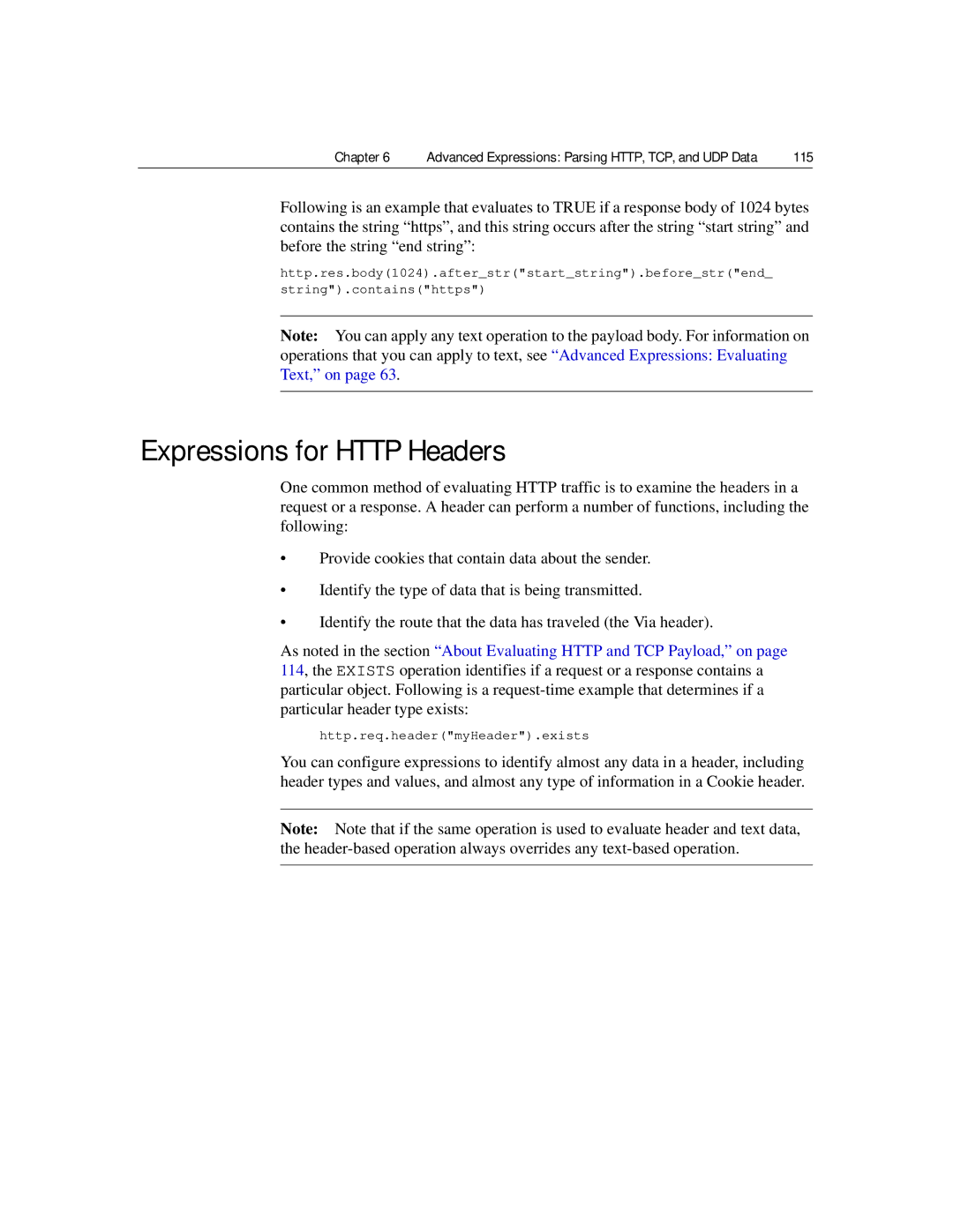 Citrix Systems 9.2 manual Expressions for Http Headers, 115 