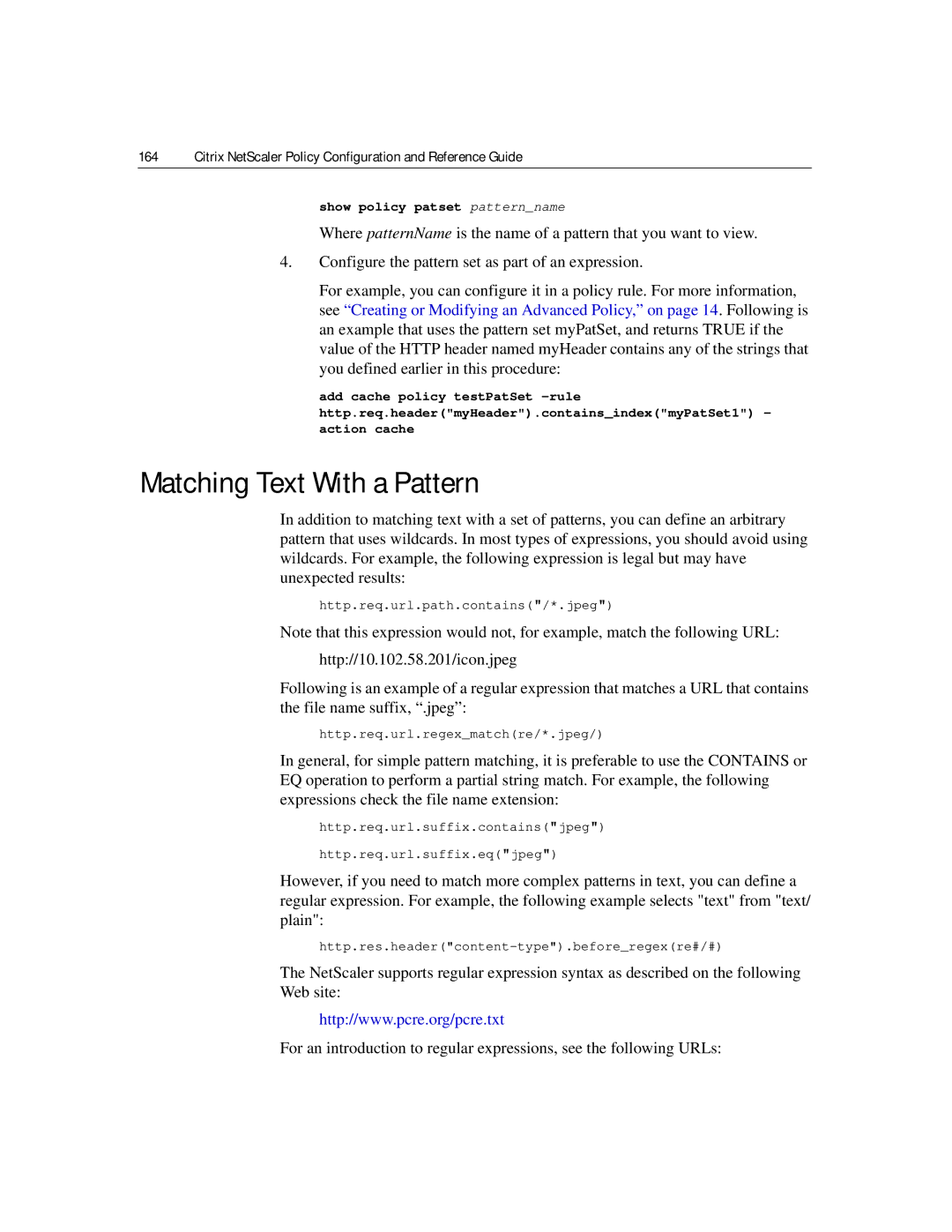 Citrix Systems 9.2 manual Matching Text With a Pattern 