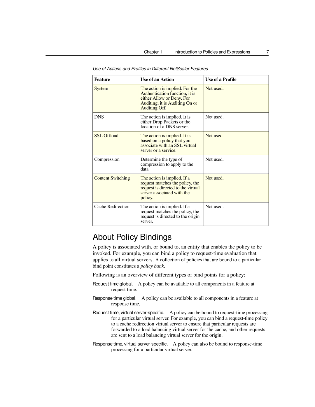 Citrix Systems 9.2 manual About Policy Bindings, Server 