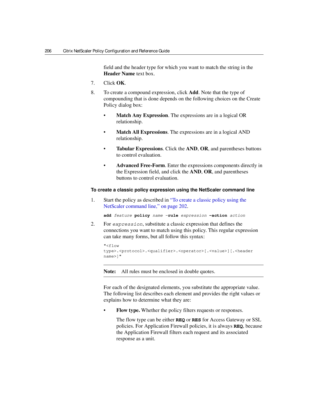 Citrix Systems 9.2 manual Flow Type.protocol.qualifier.operator.value.header Name 