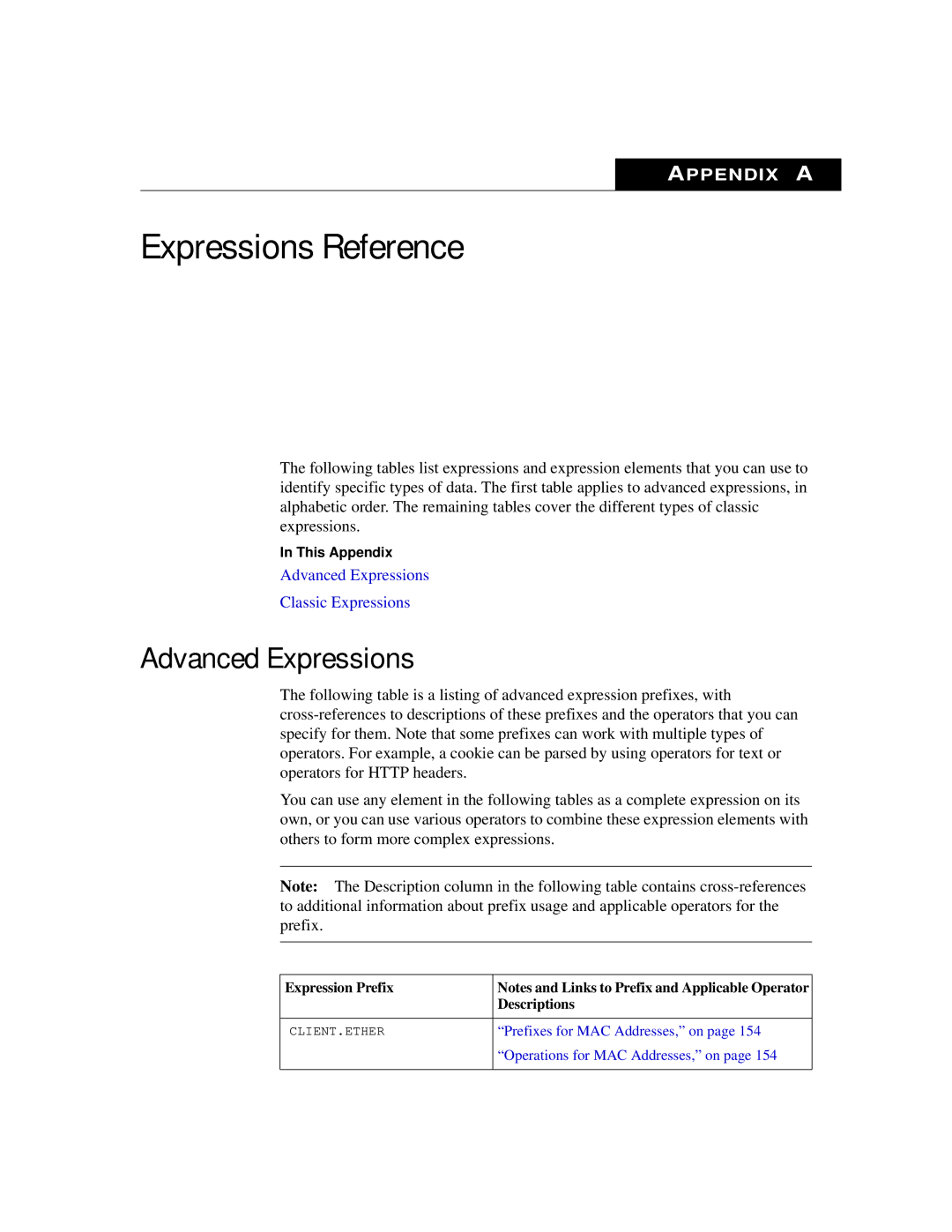 Citrix Systems 9.2 manual Expressions Reference, Advanced Expressions, Expression Prefix Descriptions 