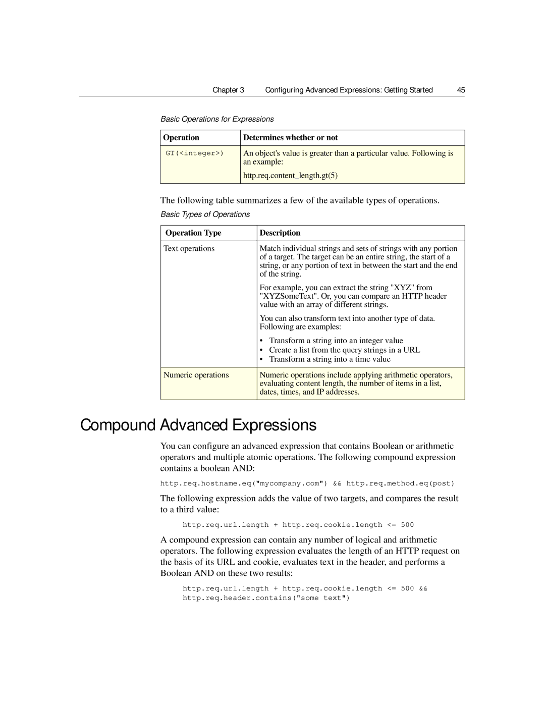 Citrix Systems 9.2 manual Compound Advanced Expressions, Basic Types of Operations 