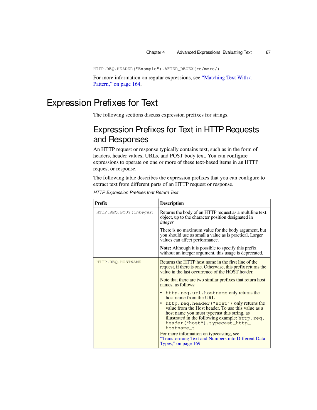 Citrix Systems 9.2 manual Expression Prefixes for Text in Http Requests and Responses, Prefix Description 