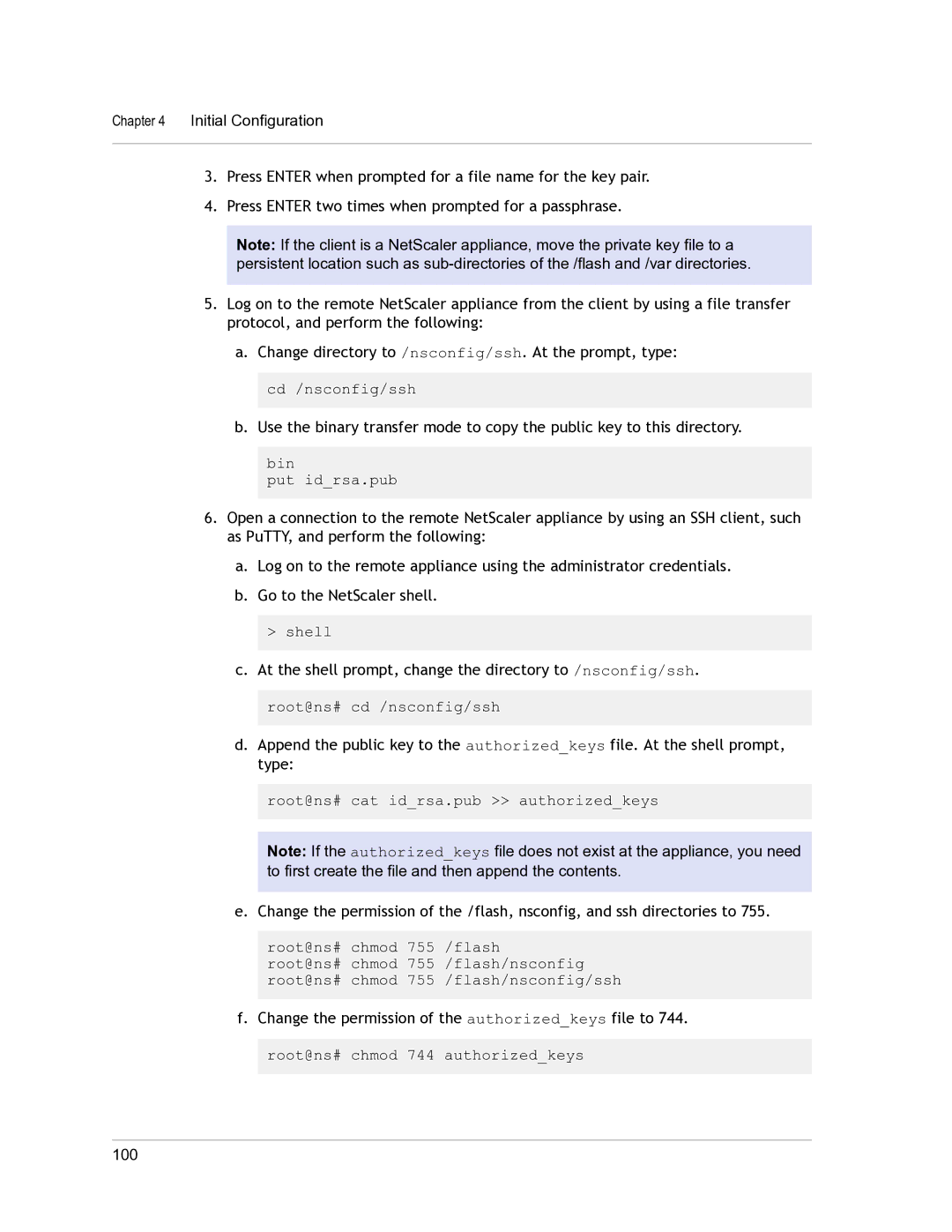 Citrix Systems 9.3 setup guide At the shell prompt, change the directory to /nsconfig/ssh 