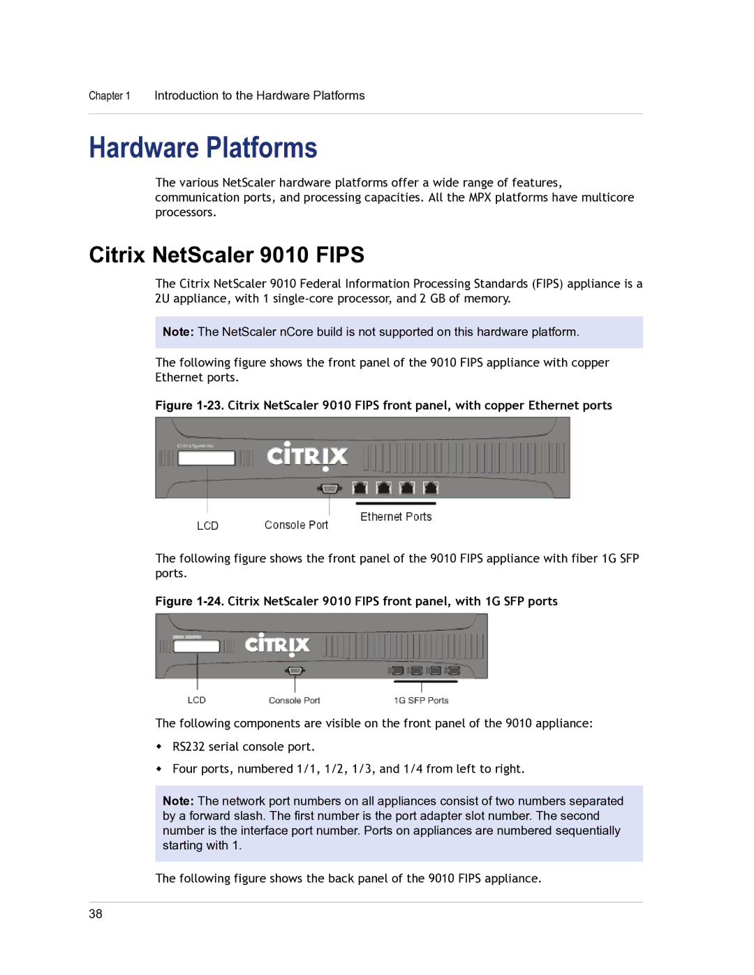 Citrix Systems 9.3 setup guide Hardware Platforms, Citrix NetScaler 9010 Fips 
