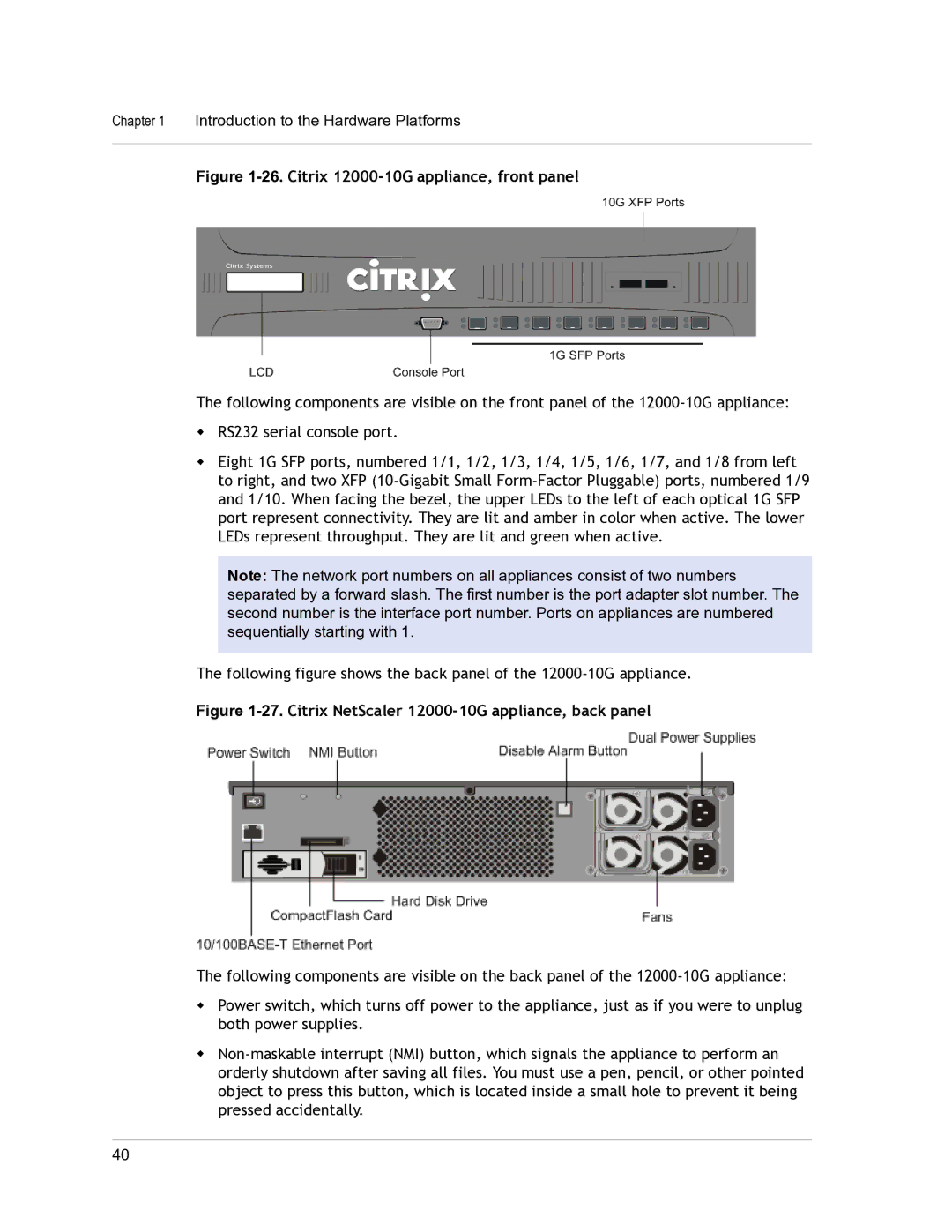 Citrix Systems 9.3 setup guide Citrix 12000-10G appliance, front panel 