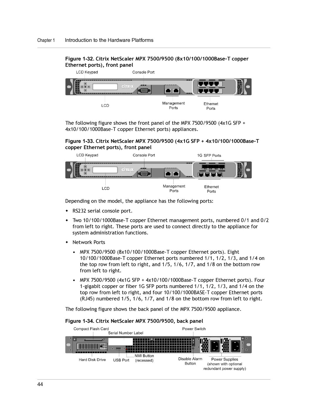 Citrix Systems 9.3 setup guide Citrix NetScaler MPX 7500/9500, back panel 