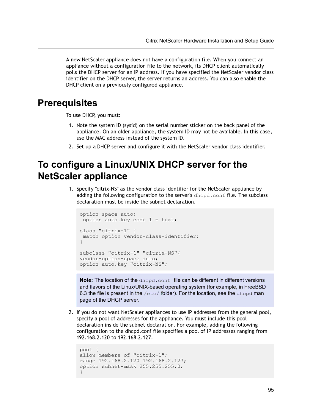 Citrix Systems 9.3 setup guide Prerequisites 