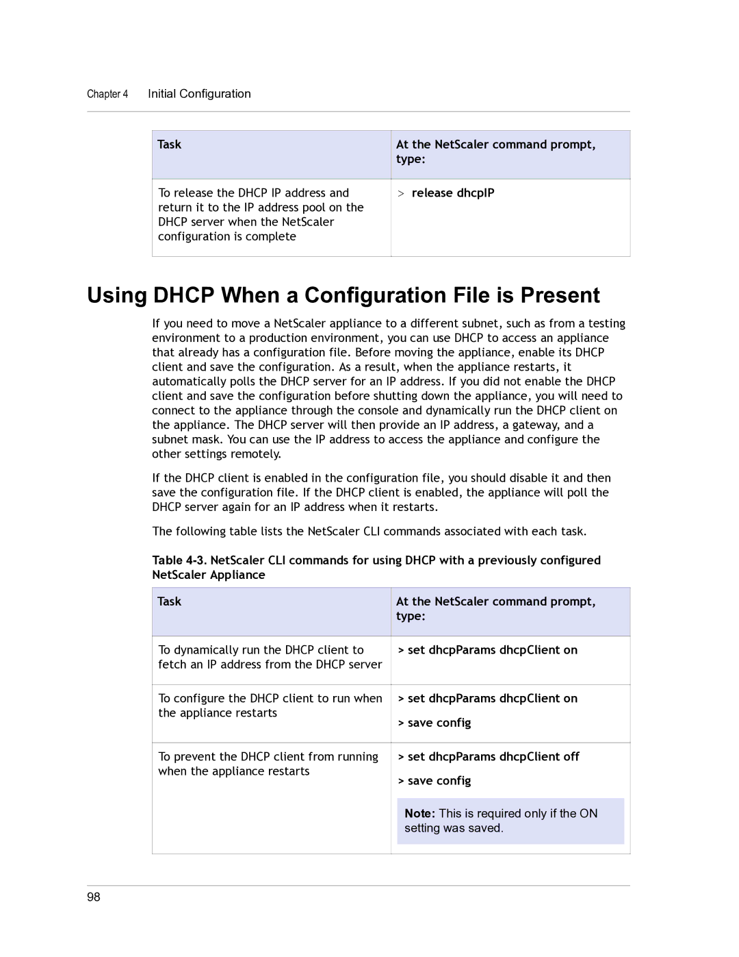 Citrix Systems 9.3 setup guide Using Dhcp When a Configuration File is Present 