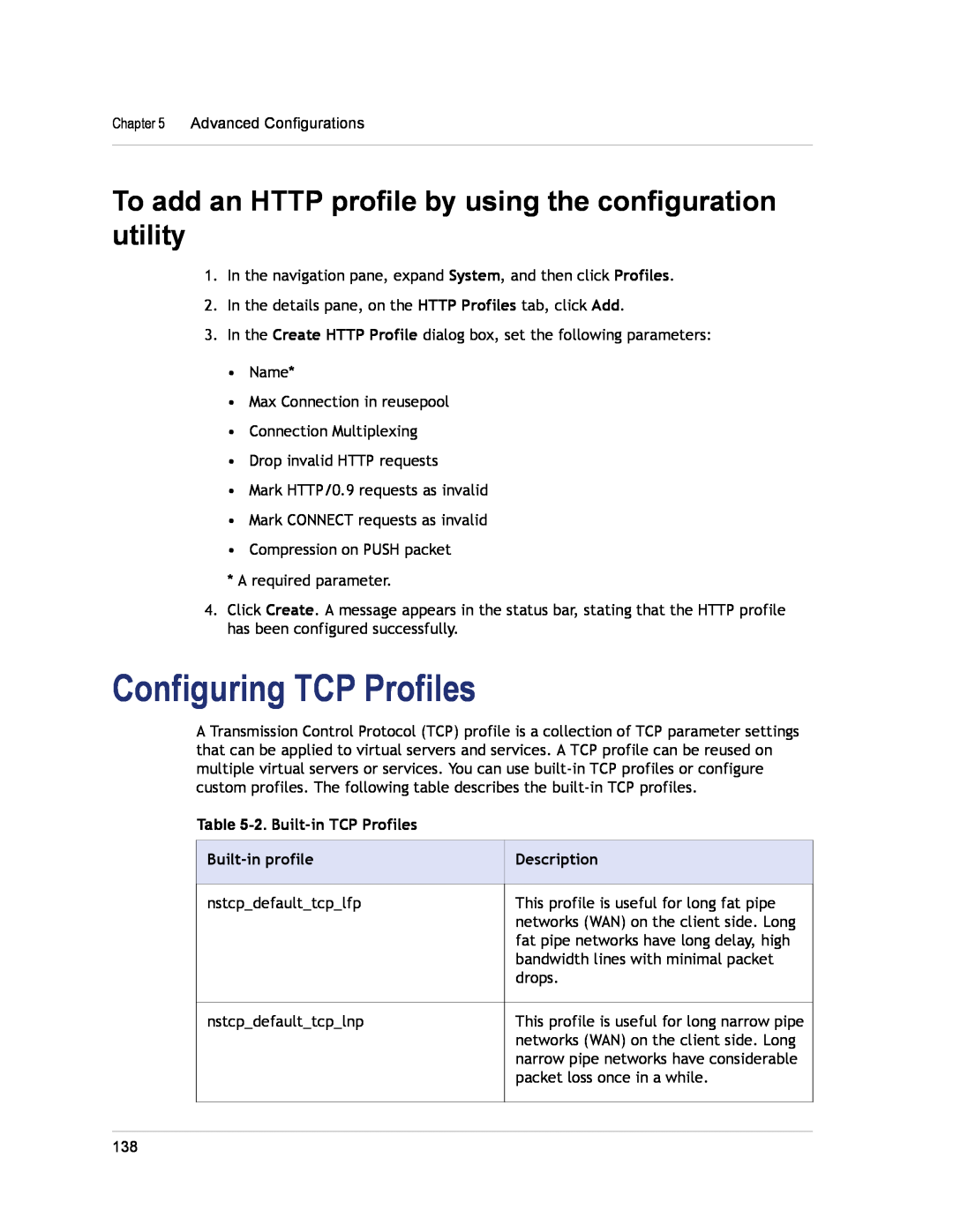 Citrix Systems CITRIX NETSCALER 9.3 Configuring TCP Profiles, To add an HTTP profile by using the configuration utility 
