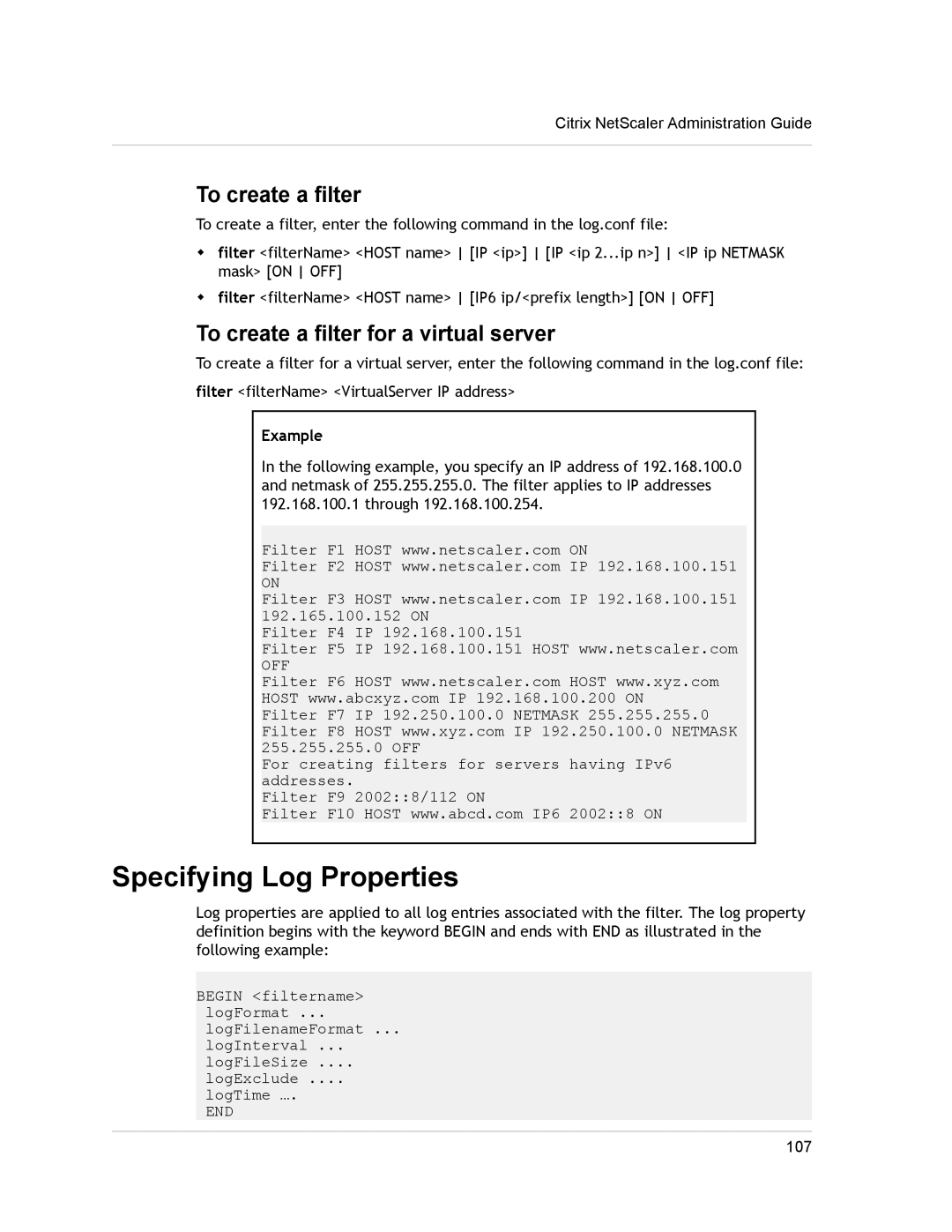 Citrix Systems CITRIX NETSCALER 9.3 manual To create a filter for a virtual server 