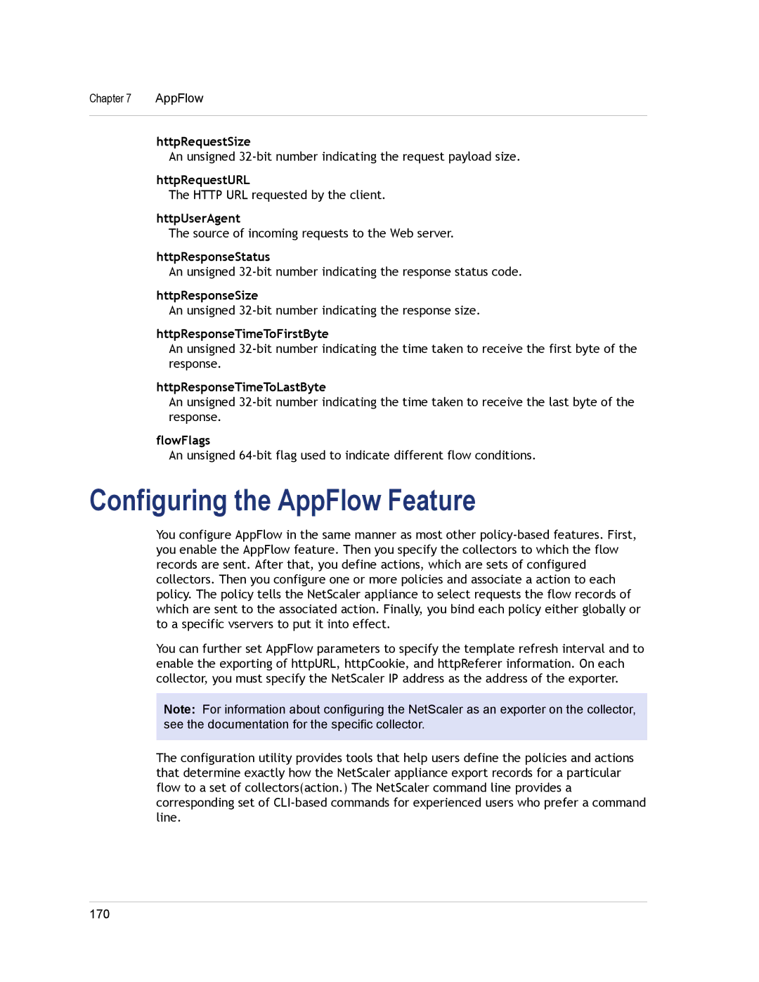 Citrix Systems CITRIX NETSCALER 9.3 manual Configuring the AppFlow Feature 